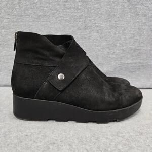 Eileen Fisher Tread Tumble Nubuck Wedge Bootie Size 7.5